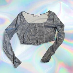 Sparkling Silver Crop Top